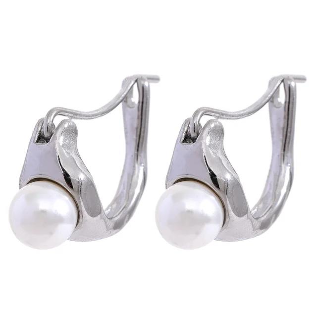 Darcy Pearl Earrings in Silver