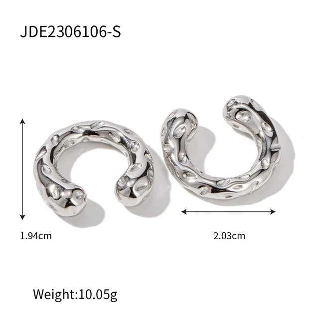 Silver Molten Stud Earrings