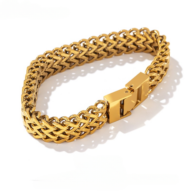Gold Cuban Link Chain Bracelet