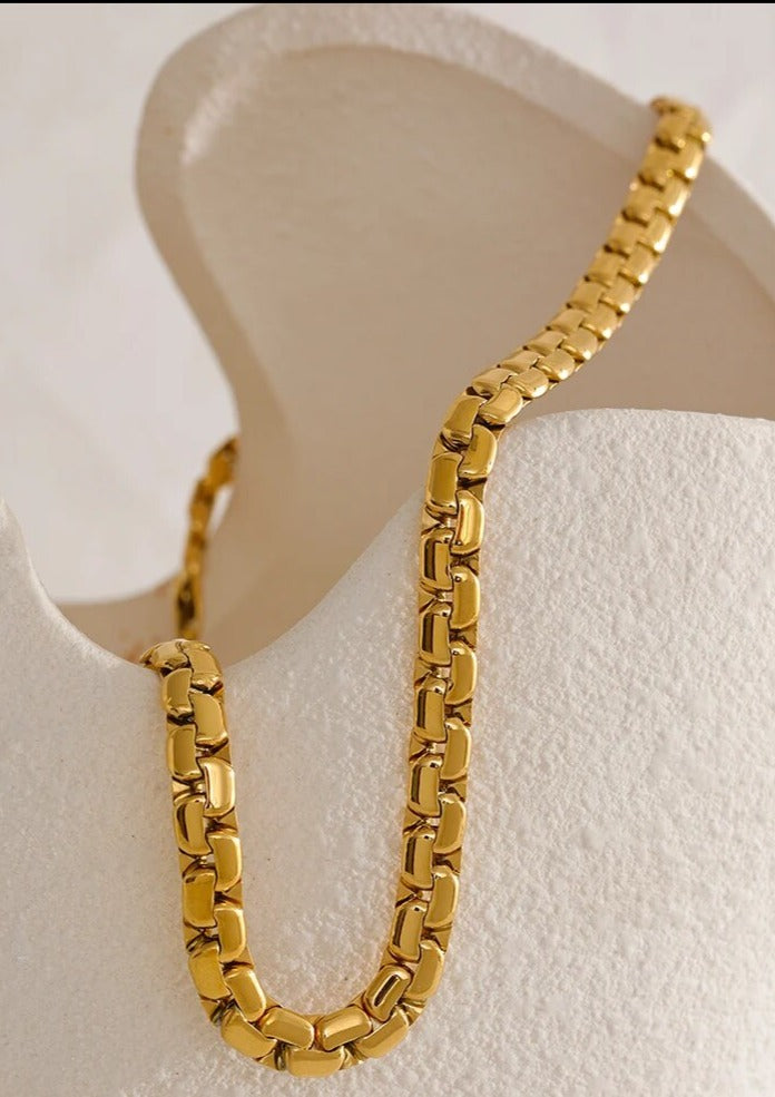 Gold Paved Link Choker Necklace