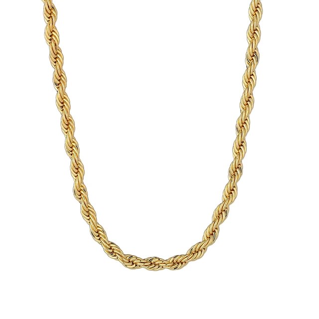 Gold Twisted Rope Chain Necklace
