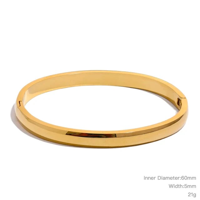 Gold Thick Bangle Bracelet