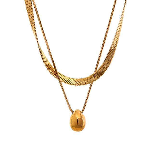 Gold Double Layer Drop Pedant Chain